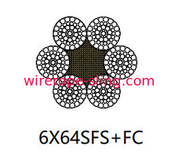 6 X 64 SFS 스테인레스 스틸 와이어 케이블 다층 로프 스트레이트 형 선형 접촉