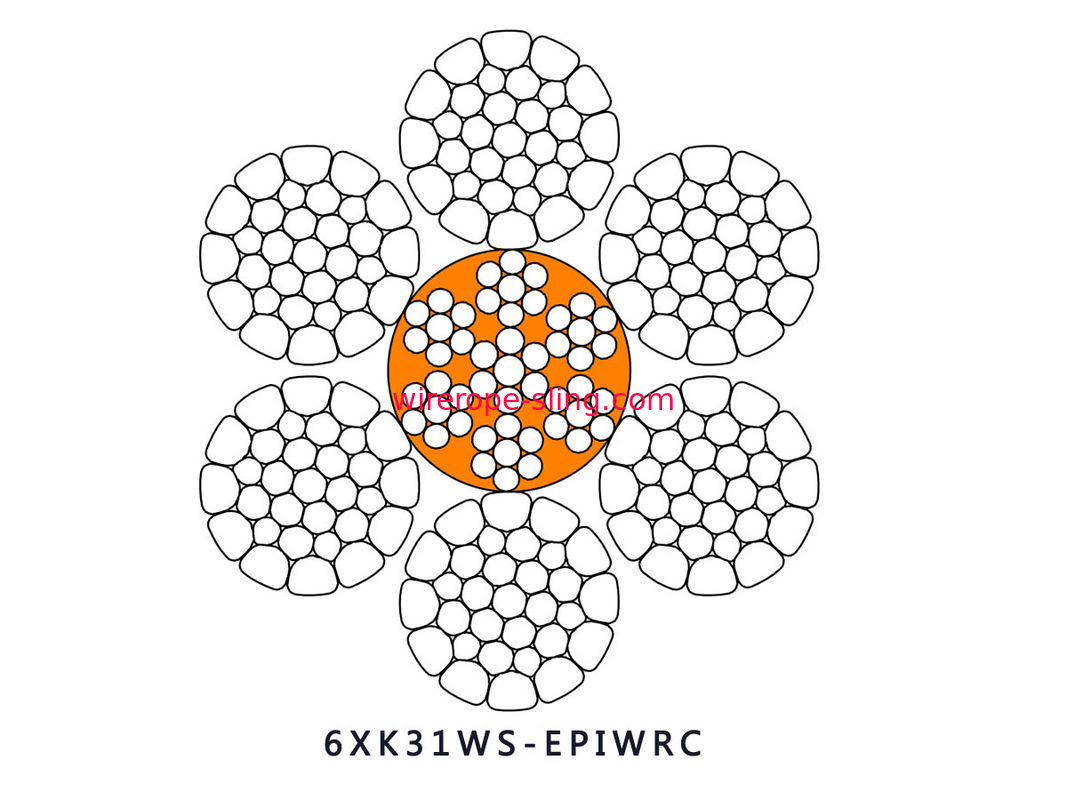 압축된 철강선 밧줄 6 X K31WS - 플라스틱 주입 강철 핵심을 가진 EPIWRC에 의하여 완화되는 핵심