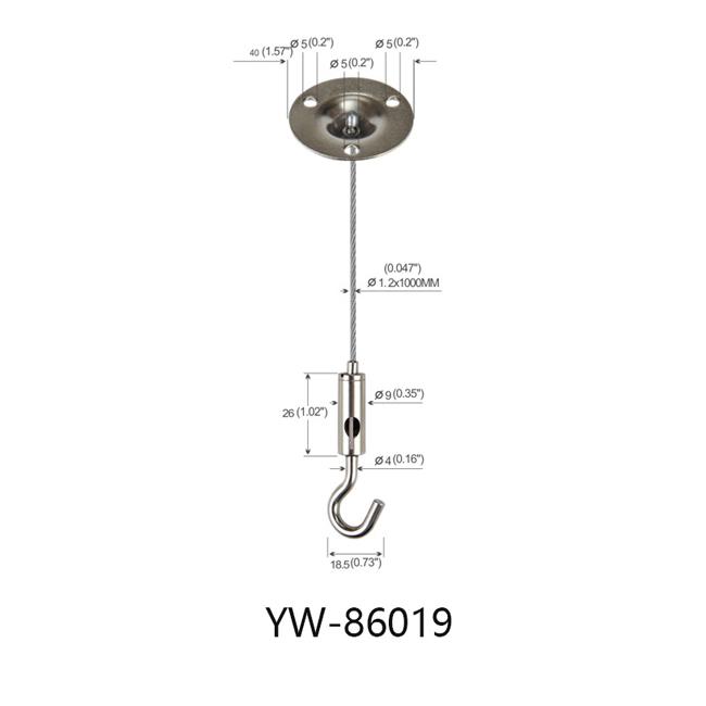 Brass Steel Three Holes Suspended Cable Lighting System With A Hook Gripper YW86019 0