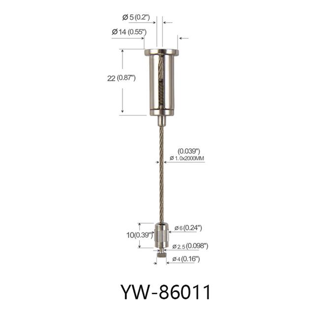 Side Exit Ceiling Attachment Linear Light Wire Suspension System With 4*4 Slider YW86011 0