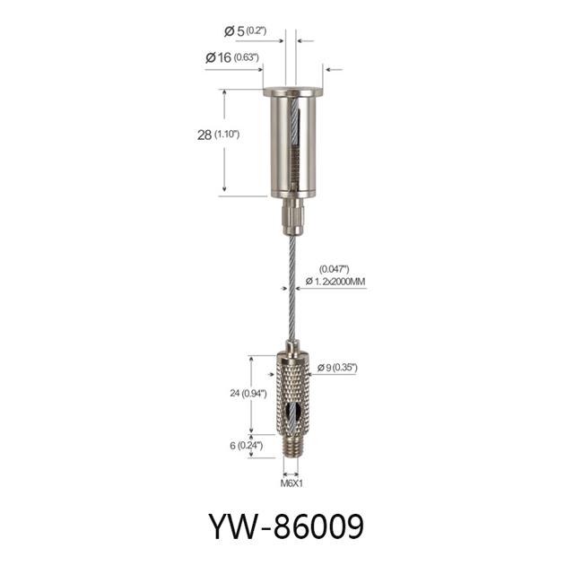 브래지어.ss Ceiling Attachment M6 Thread Wire Suspension System With Knurling YW86009 0