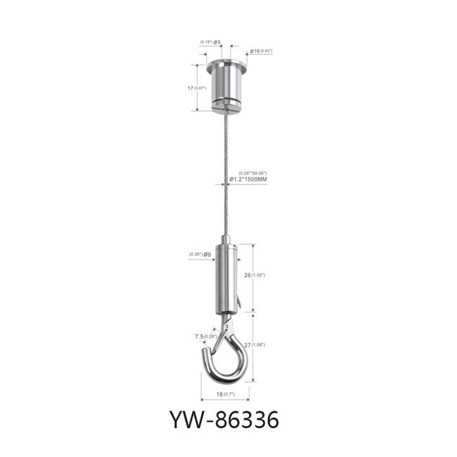 Lighting Fitting Wire Suspension Kit With A.djustable Gripper Hook YW86336 5