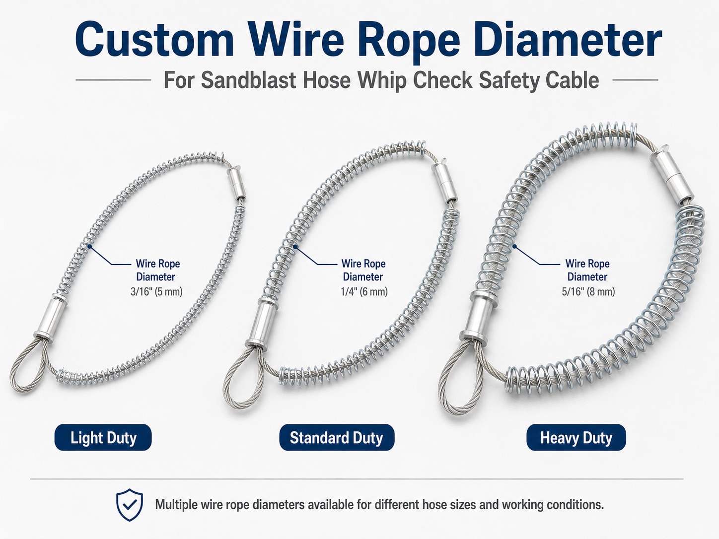 Custom wire rope diameter for sandblast 호스 andandandblast andandandblast 호스 andandandblast 호스 andandandblast 호스를 검사 safety cable Custom wire rope diameter for sandblast 호스 andandandblast andandandblast 호스 andandandblast 호스 andandandblast 호스를 검사 safety cable