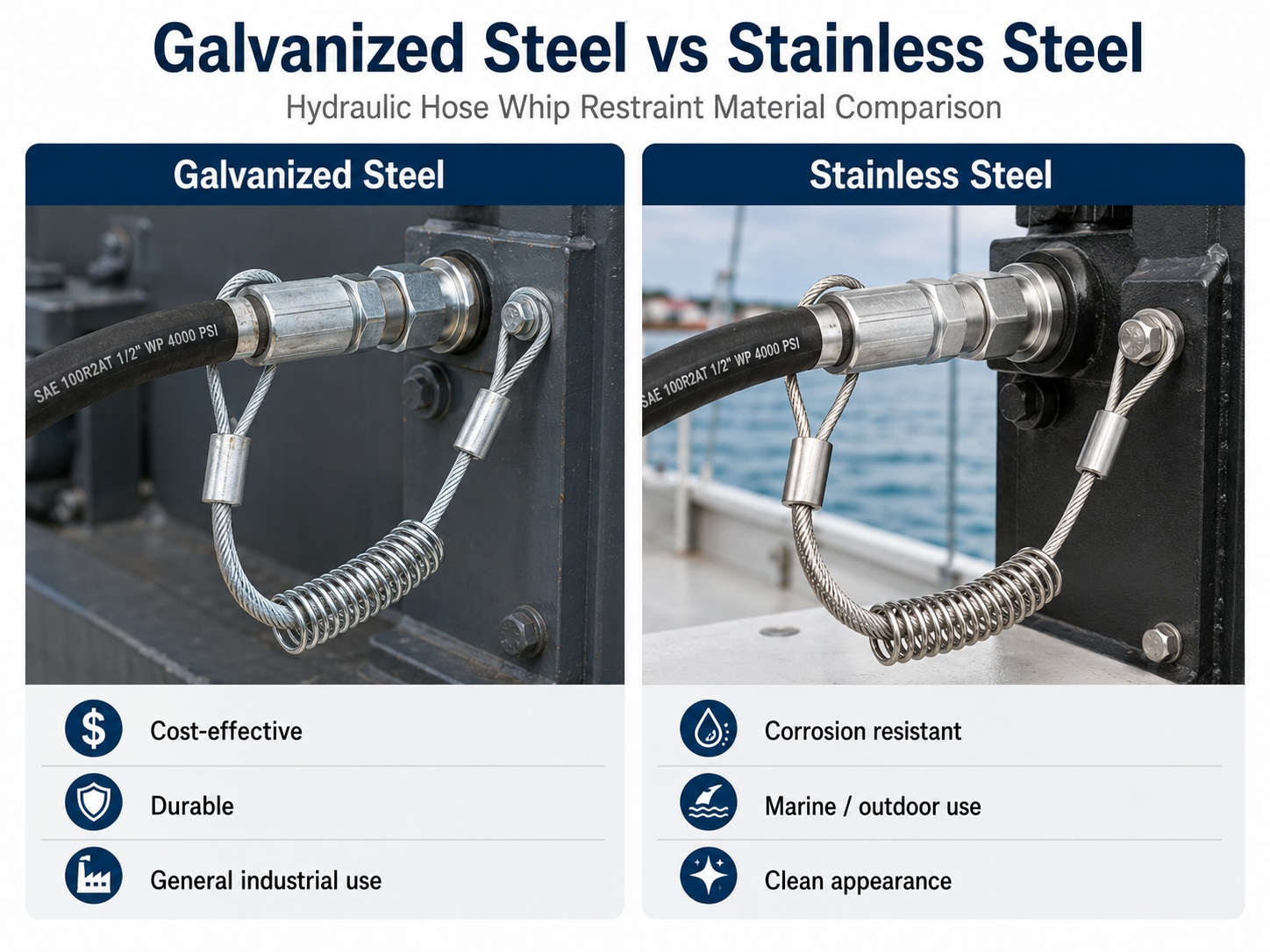 Galvanized steel and stainless steel 유압 호스 수수유유압 호스 유유압 호스 유유압 호스 유유유압 호스 유유유압 호스 유유압축기 material comparison
