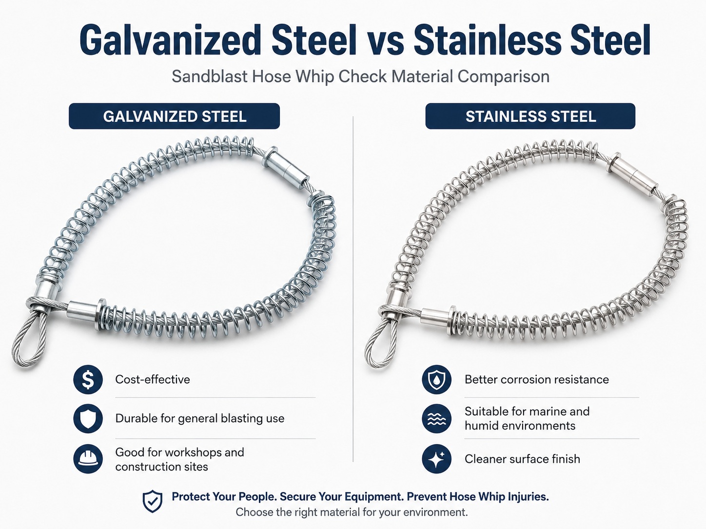 Galvanized steel and stainless steel sandblast 호스 andandandblast andandandblast 호스 andandandblast 호스 andandandblast 호스를 검사 material comparison Galvanized steel and stainless steel sandblast 호스 andandandblast andandandblast 호스 andandandblast 호스 andandandblast 호스를 검사 material comparison